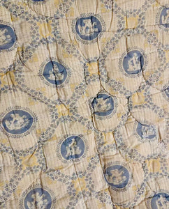 Antique 1800's French Hand Quilted Panel