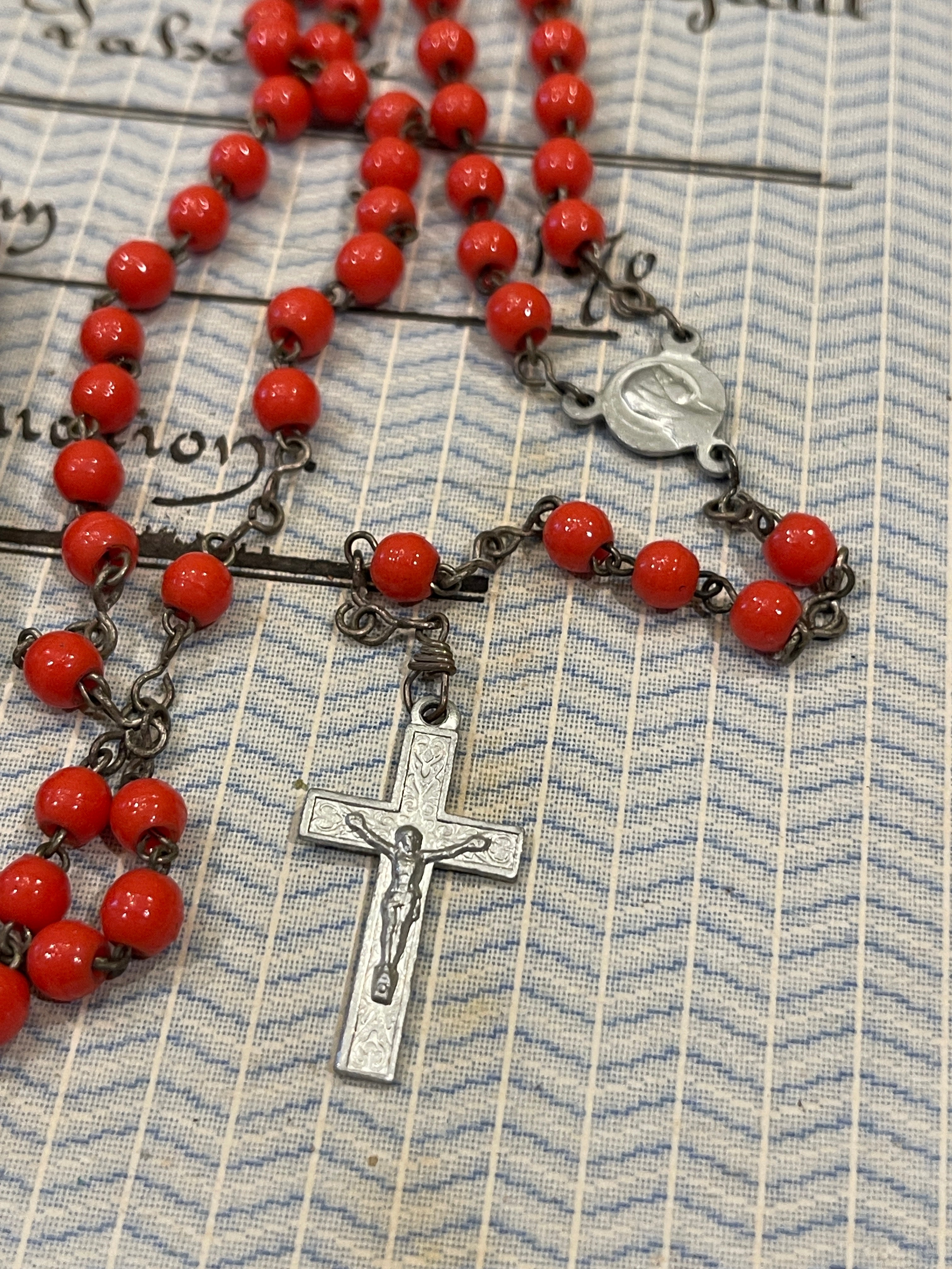 Antique French Rosary in case  - ROS15