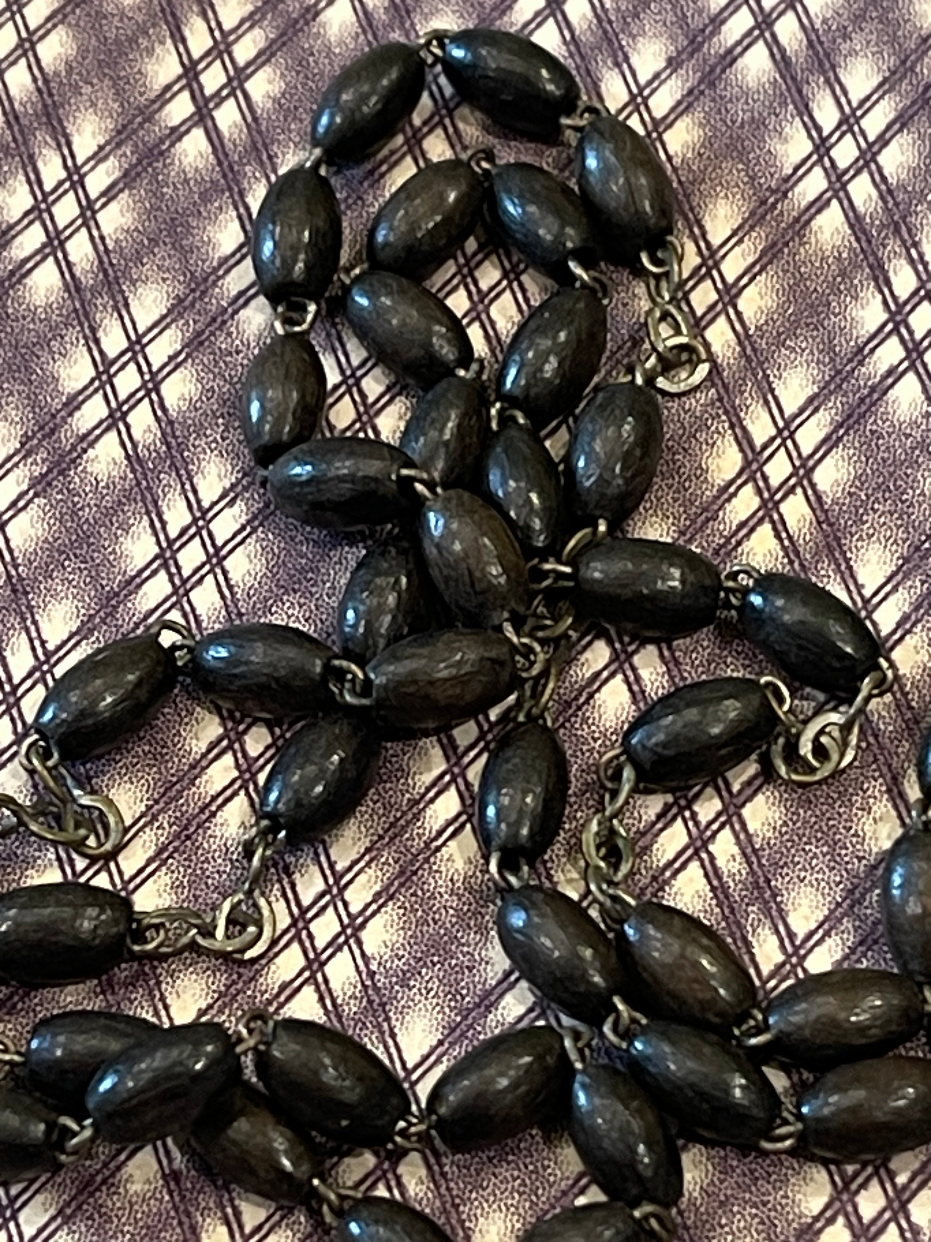 Antique French Ebony Rosary - ROS4