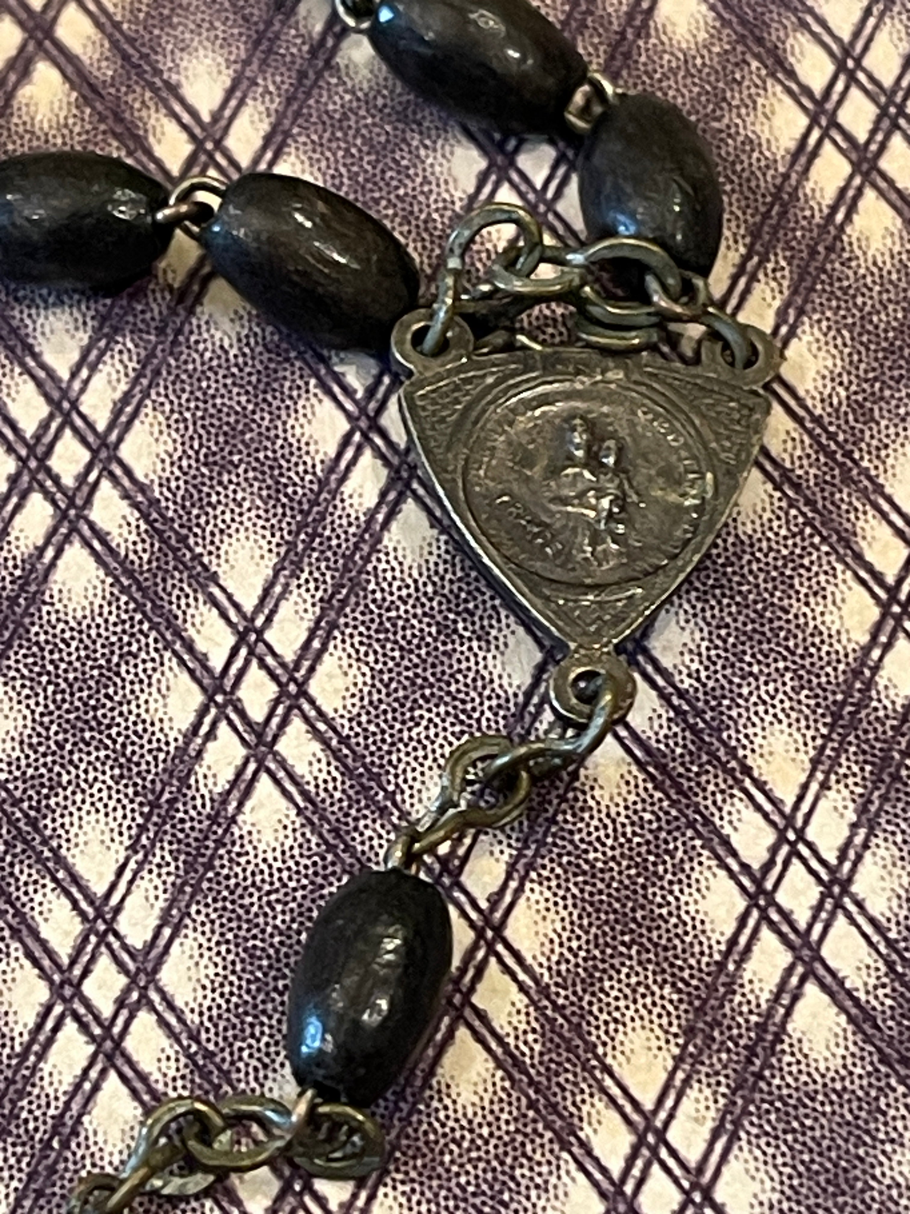 Antique French Ebony Rosary - ROS4