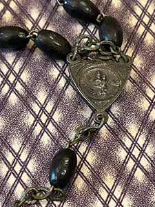 Antique French Ebony Rosary - ROS4