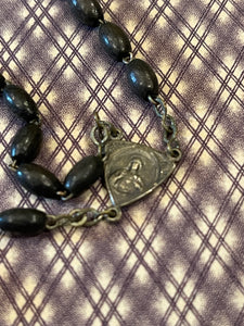 Antique French Ebony Rosary - ROS4