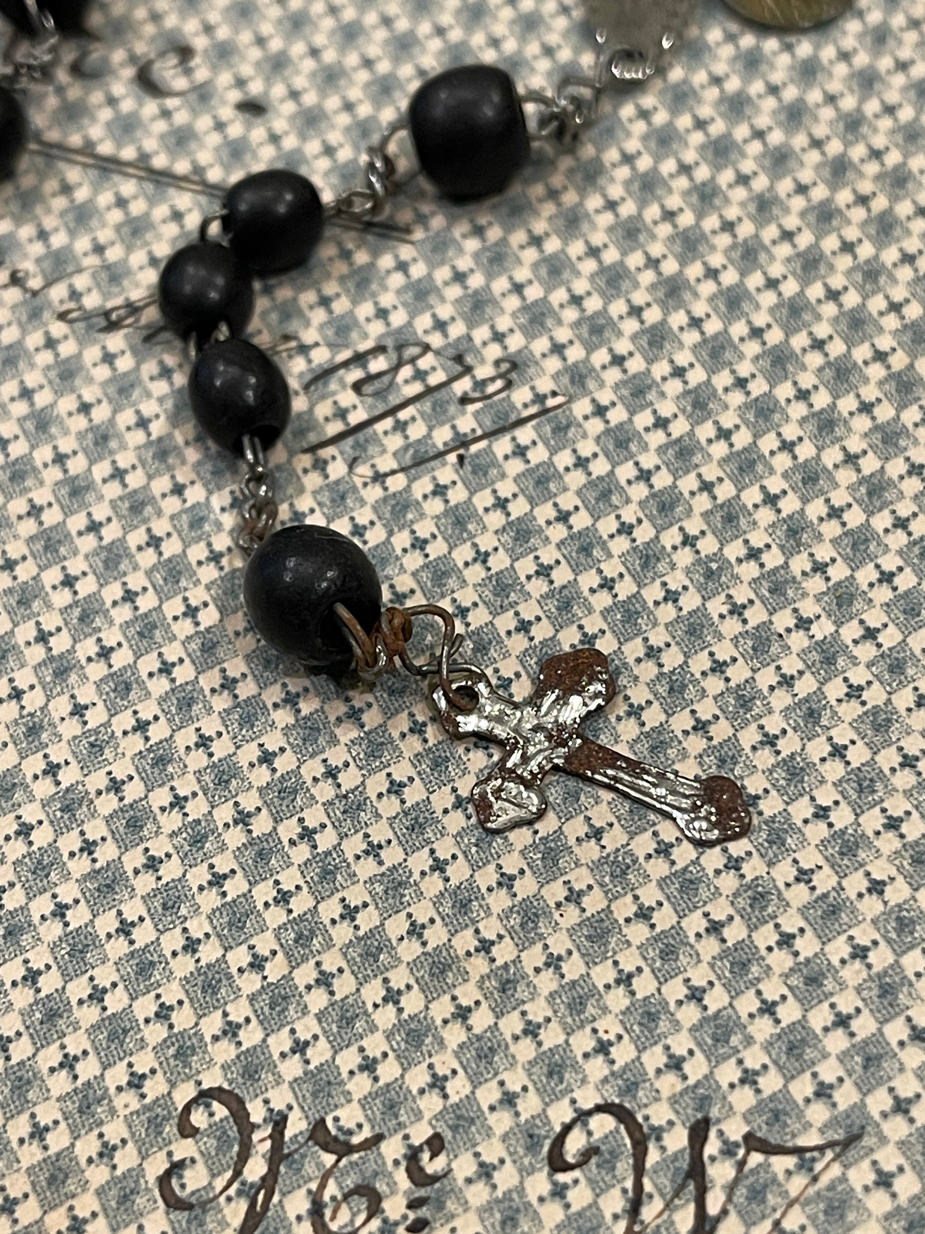 Antique French Rosary and Small Medals - ROS9
