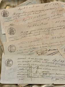 Sets/4 Antique 1800s French Receipts