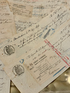Sets/4 Antique 1800s French Receipts