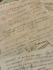 Sets/4 Antique 1800s French Receipts