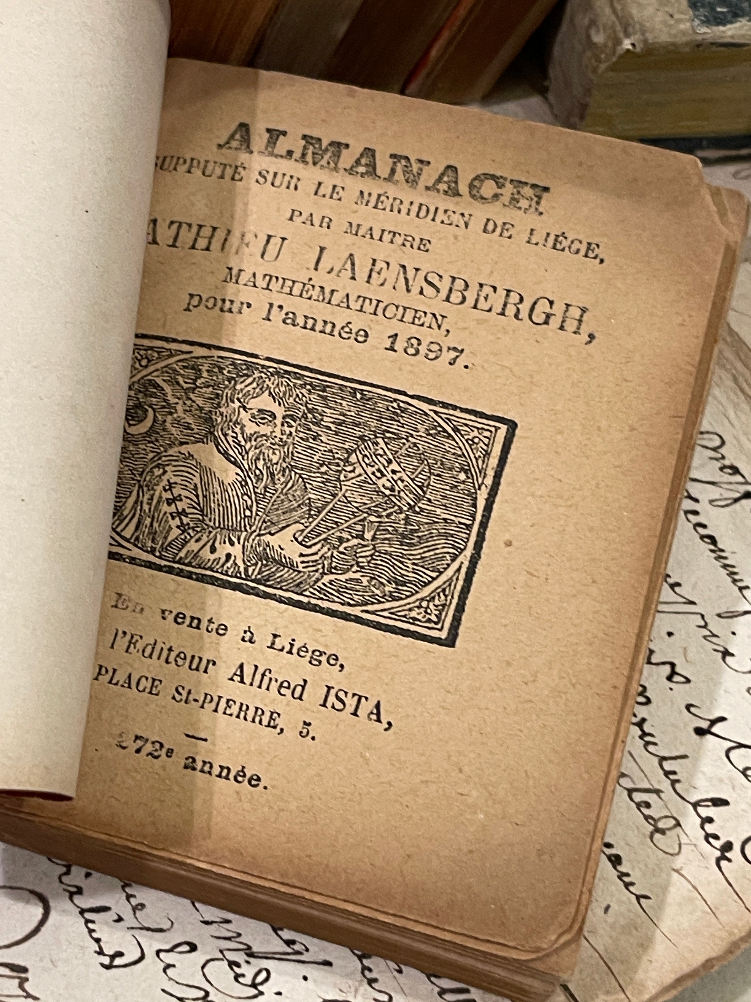 Miniature Antique French Red Almanacs