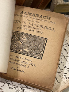 Miniature Antique French Red Almanacs