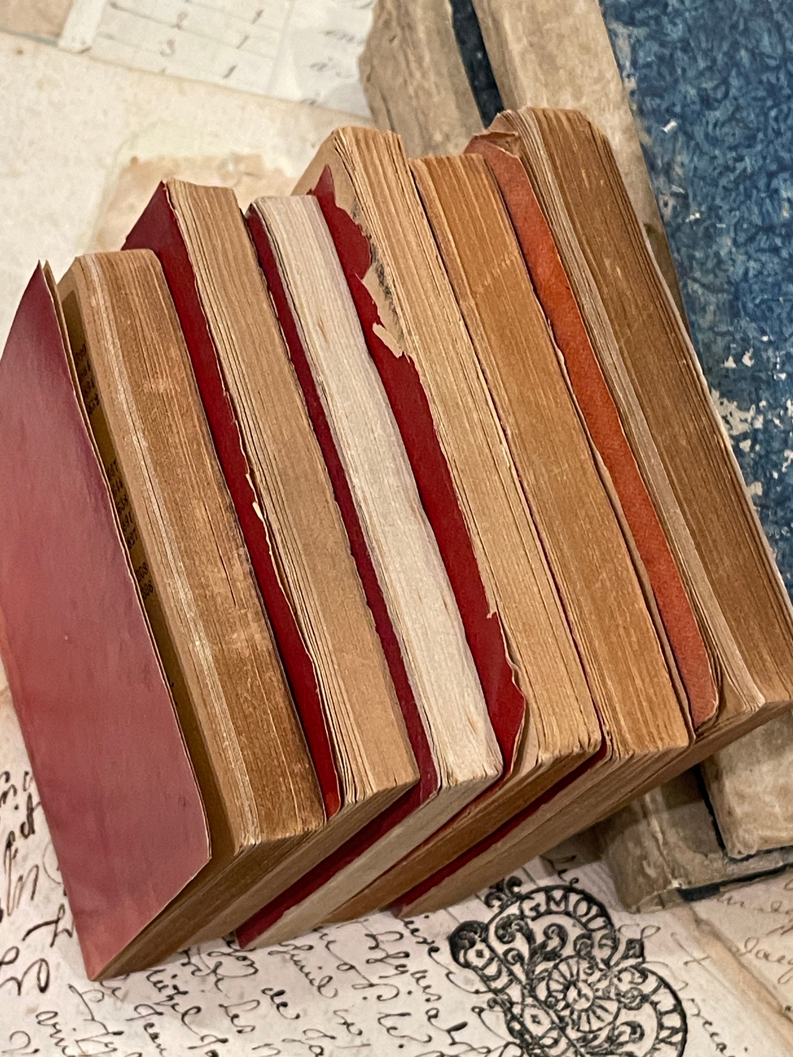 Miniature Antique French Red Almanacs