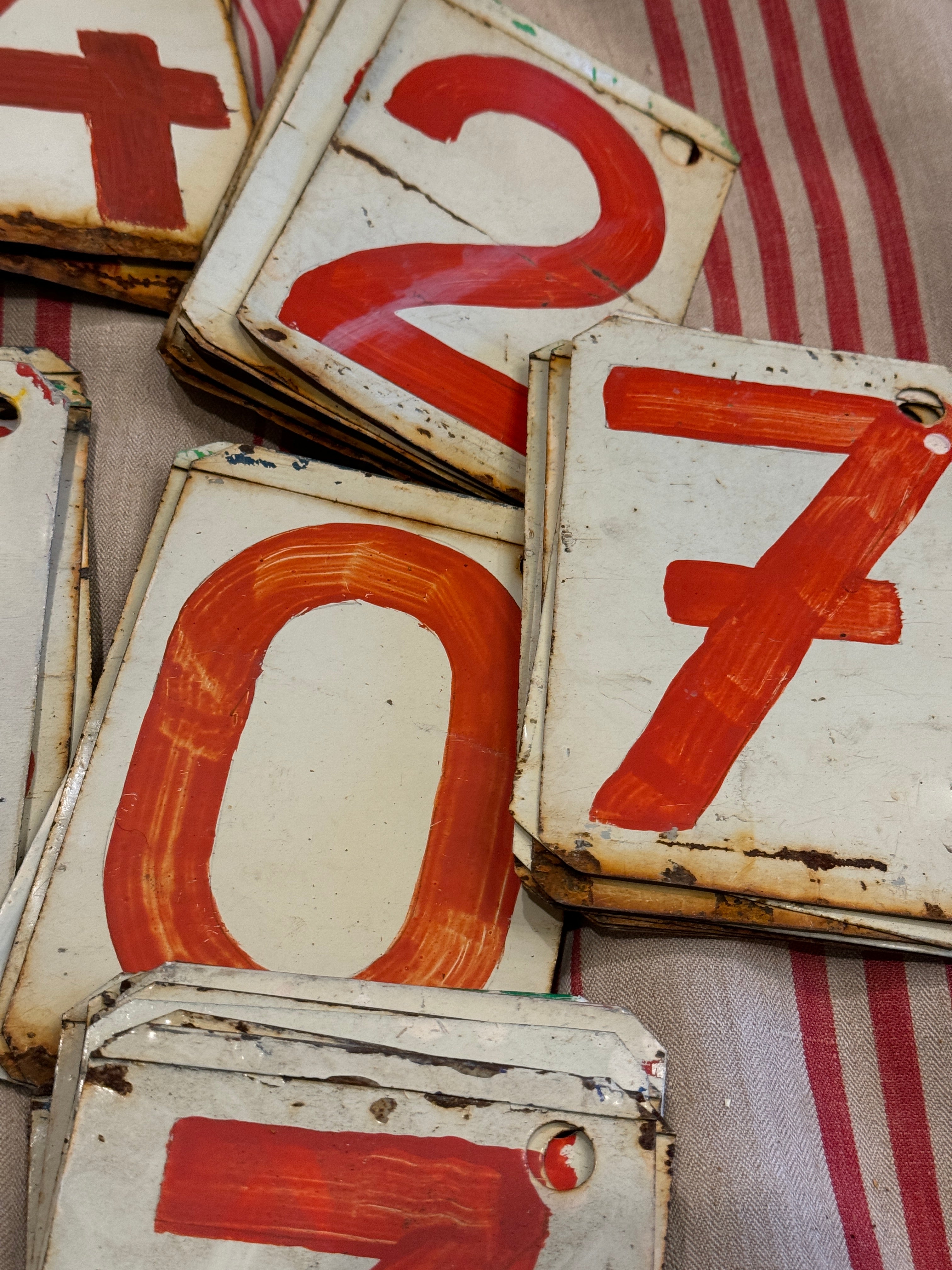 Antique French Metal Gas Station Numbers