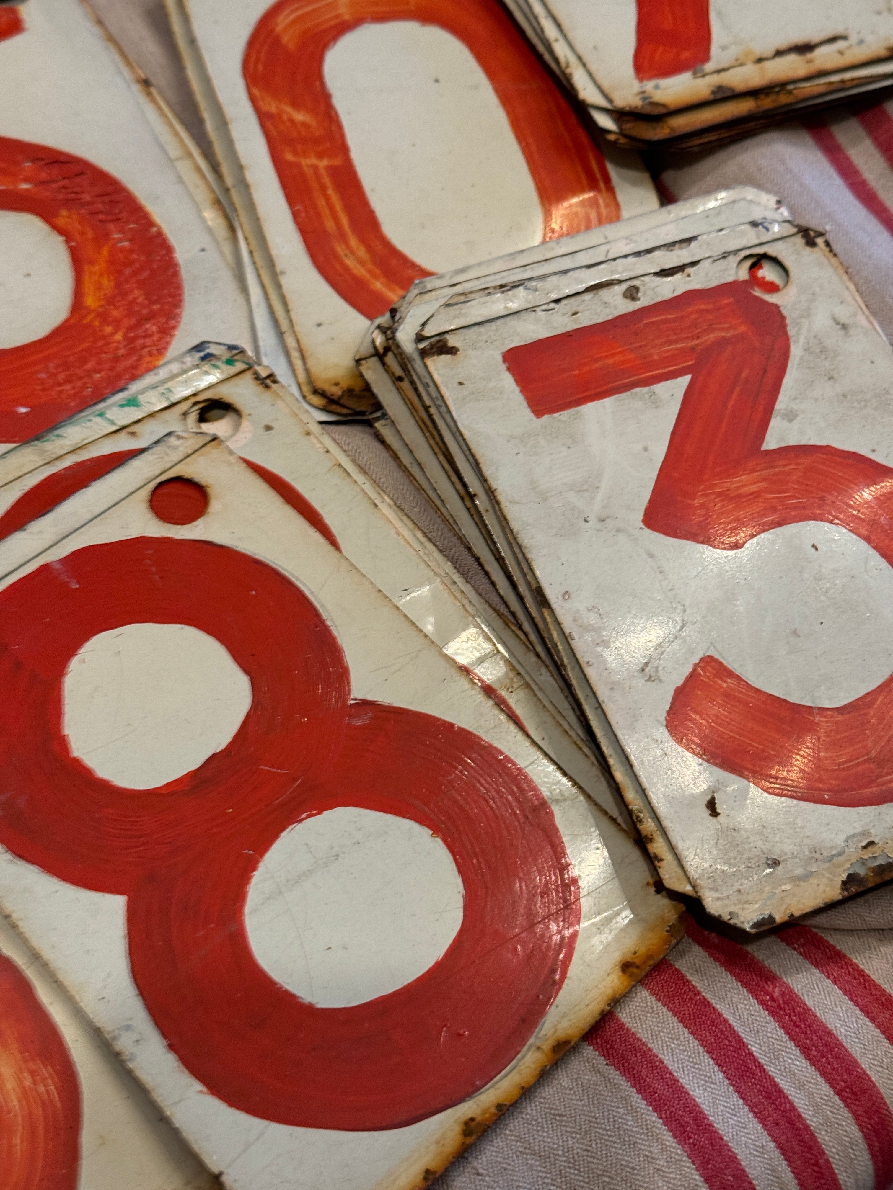 Antique French Metal Gas Station Numbers