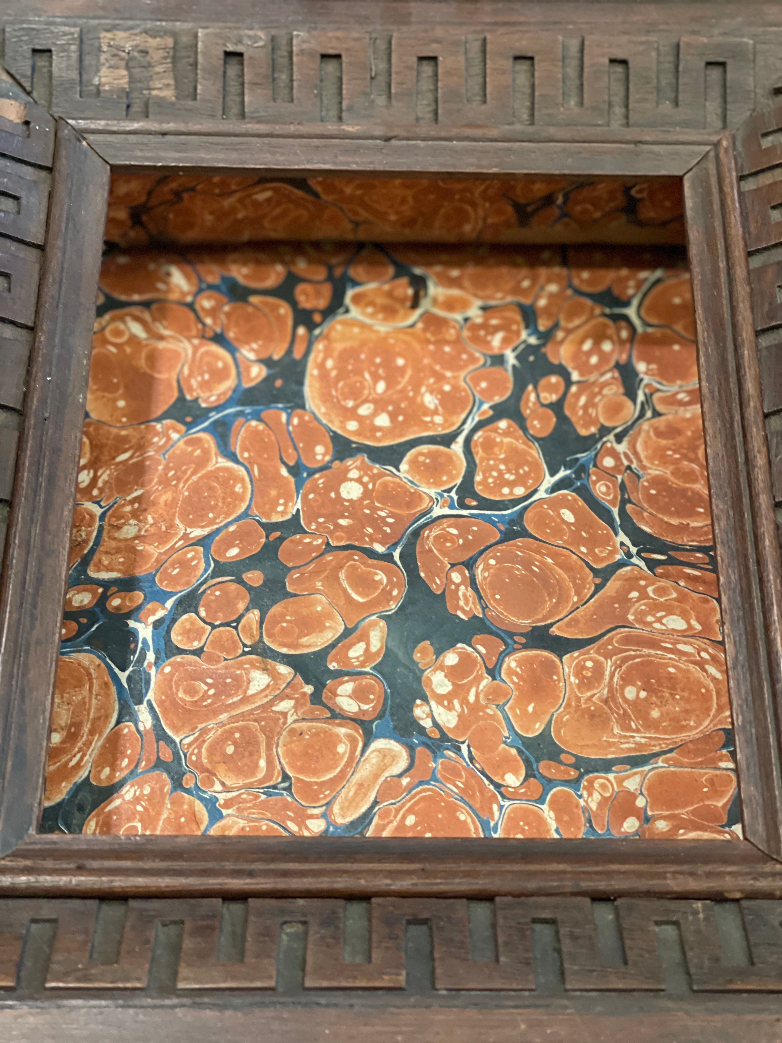 Early French Antique Niche Relic Cabinet