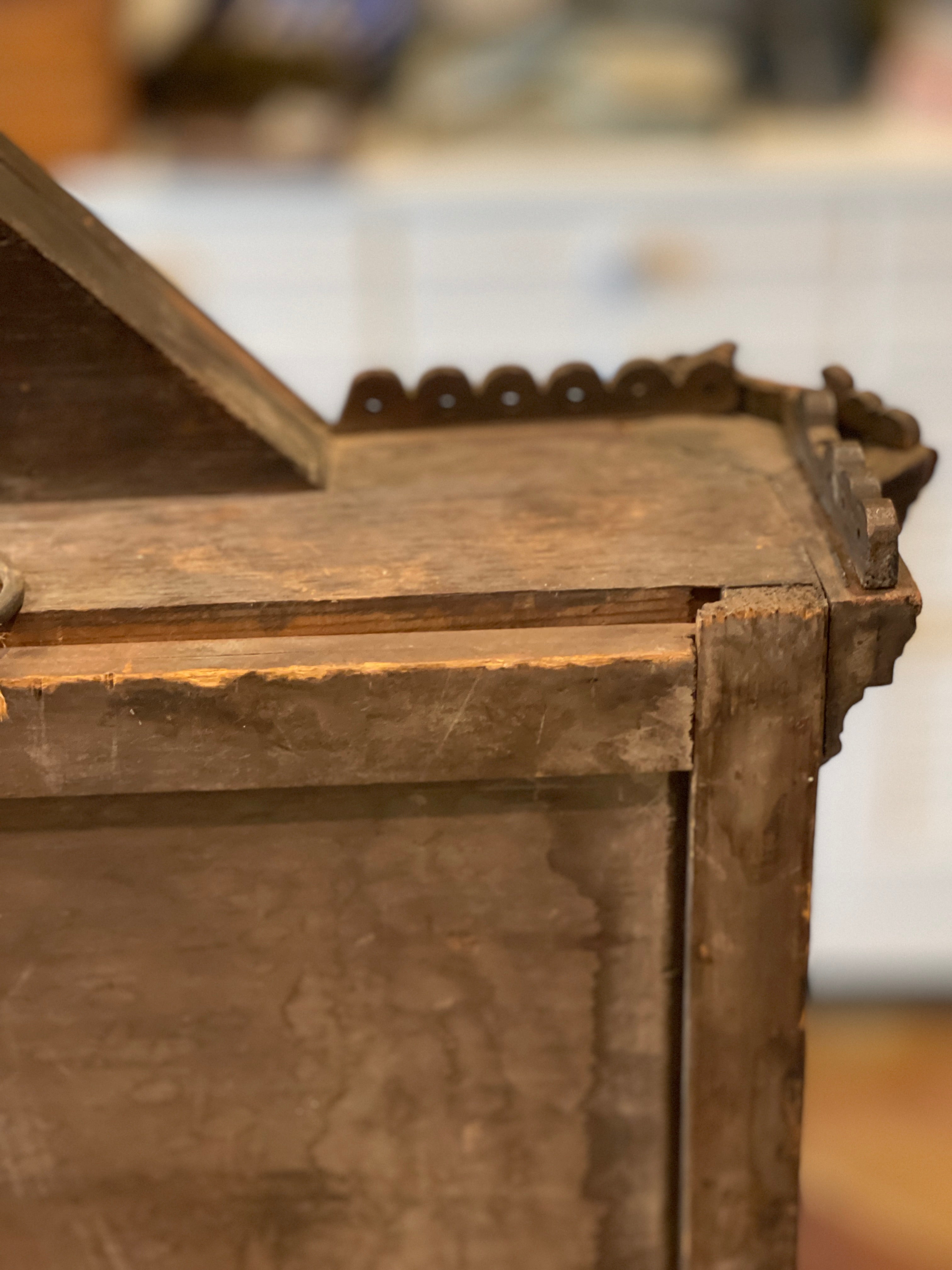 Early French Antique Niche Relic Cabinet