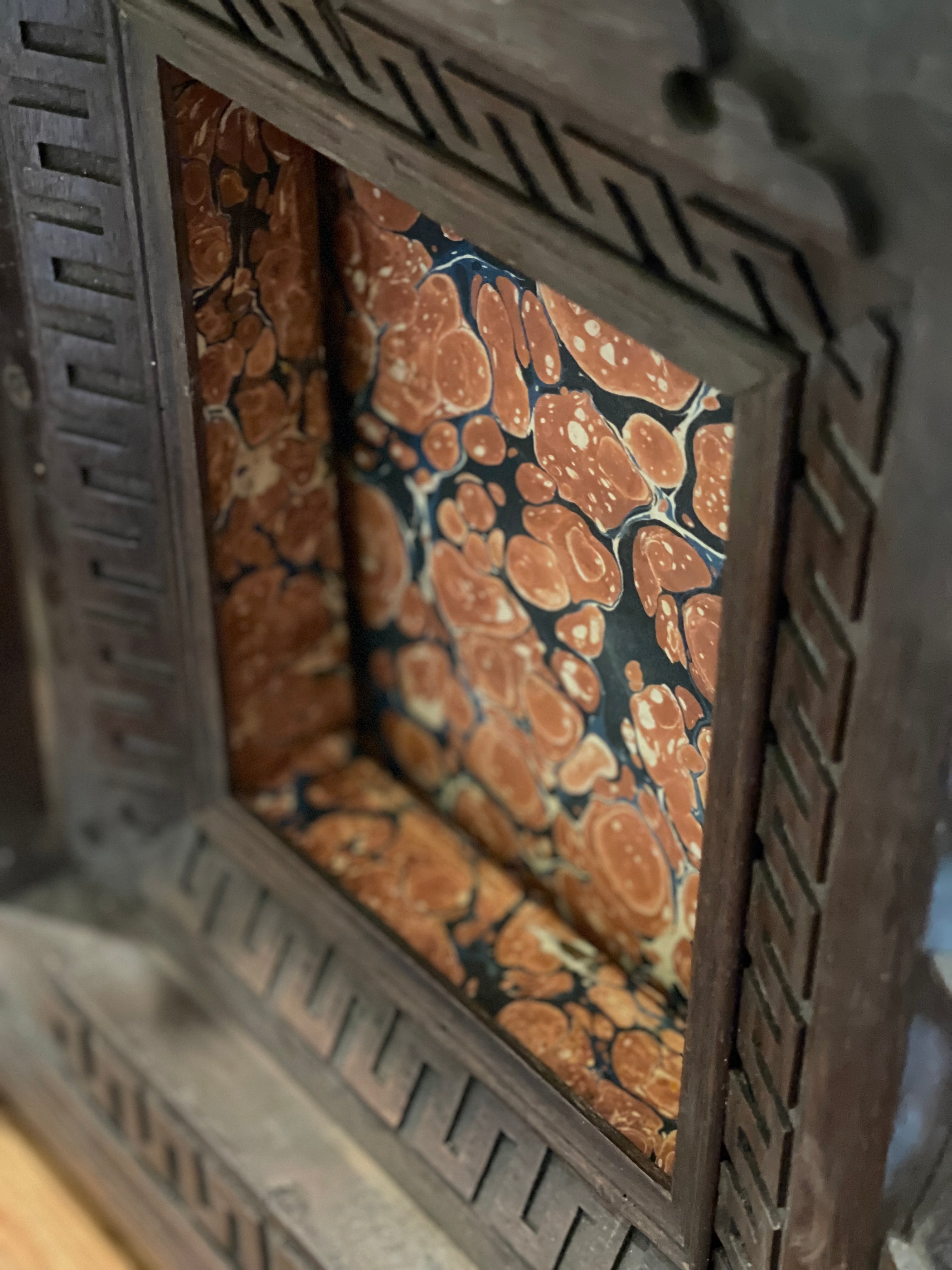 Early French Antique Niche Relic Cabinet