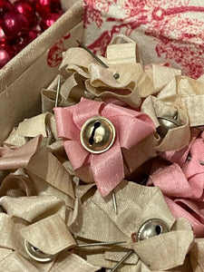 Antique French Ribbon and silver Bells