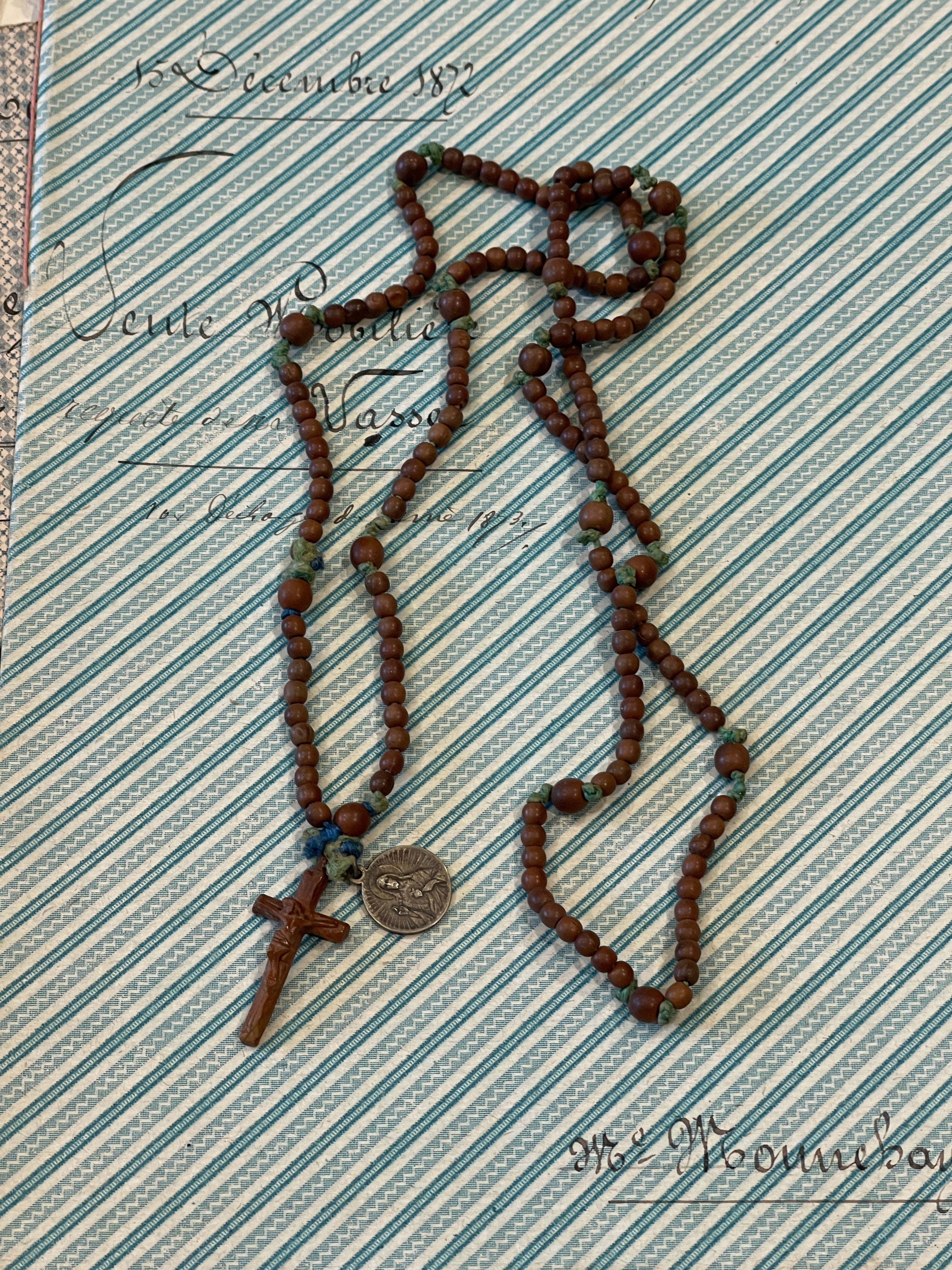 Antique French Rosary with extra Medal - ROS17