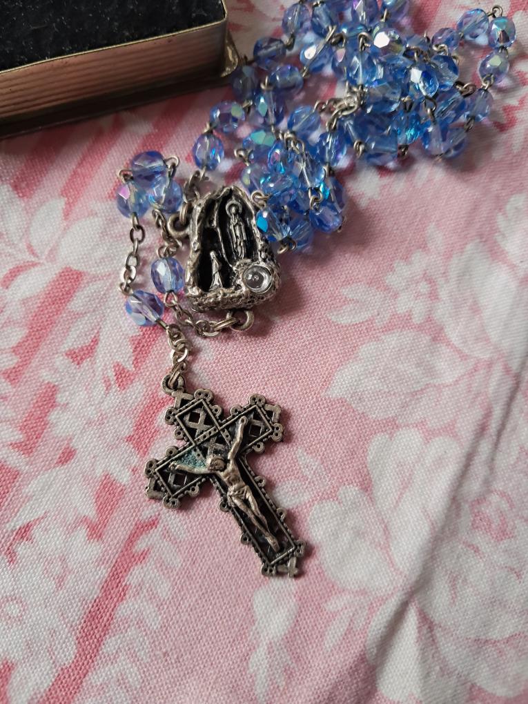 Antique French Communion Box and Rosary