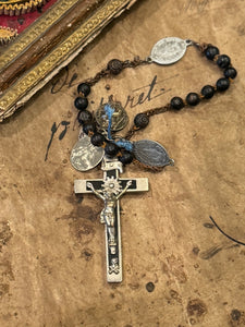 Antique French Rosary Piece with Small Medals - RO8