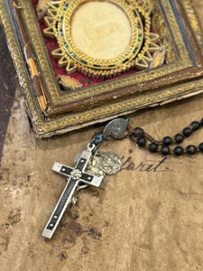 Antique French Rosary Piece with Small Medals - RO8