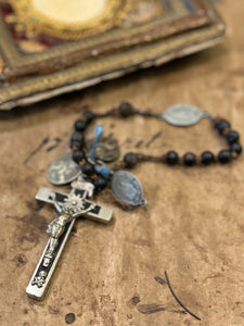 Antique French Rosary Piece with Small Medals - RO8