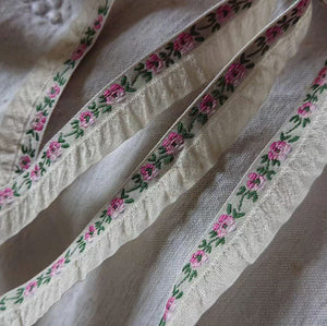 Antique French Floral Ribbon Trim