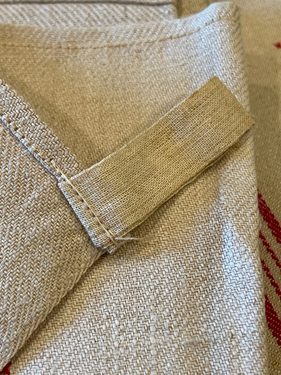 Antique Linen/Hemp Red Striped Torchon from the Farm Stitched F or R ...