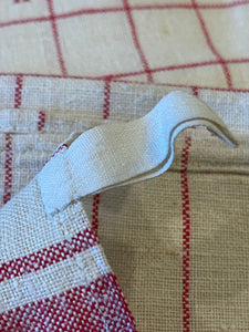 Antique Linen/Hemp Red Striped Torchon from the Farm Stitched FV or RV