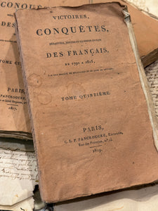 Antique 1810 - 1819 French Pale Salmon Deckled Edge Book