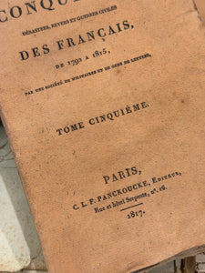 Antique 1810 - 1819 French Pale Salmon Deckled Edge Book
