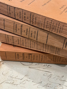 Antique 1810 - 1819 French Pale Salmon Deckled Edge Book