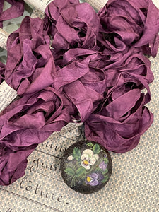 Distressed Aged  Sangria Ribbon Approximately 5 yards
