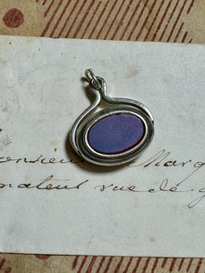 Antique Edwardian Silver Sardonyx Spinning Fob/Seal/Pendant