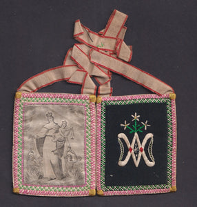 1800s Antique Scapular from France, Italy, or Spain