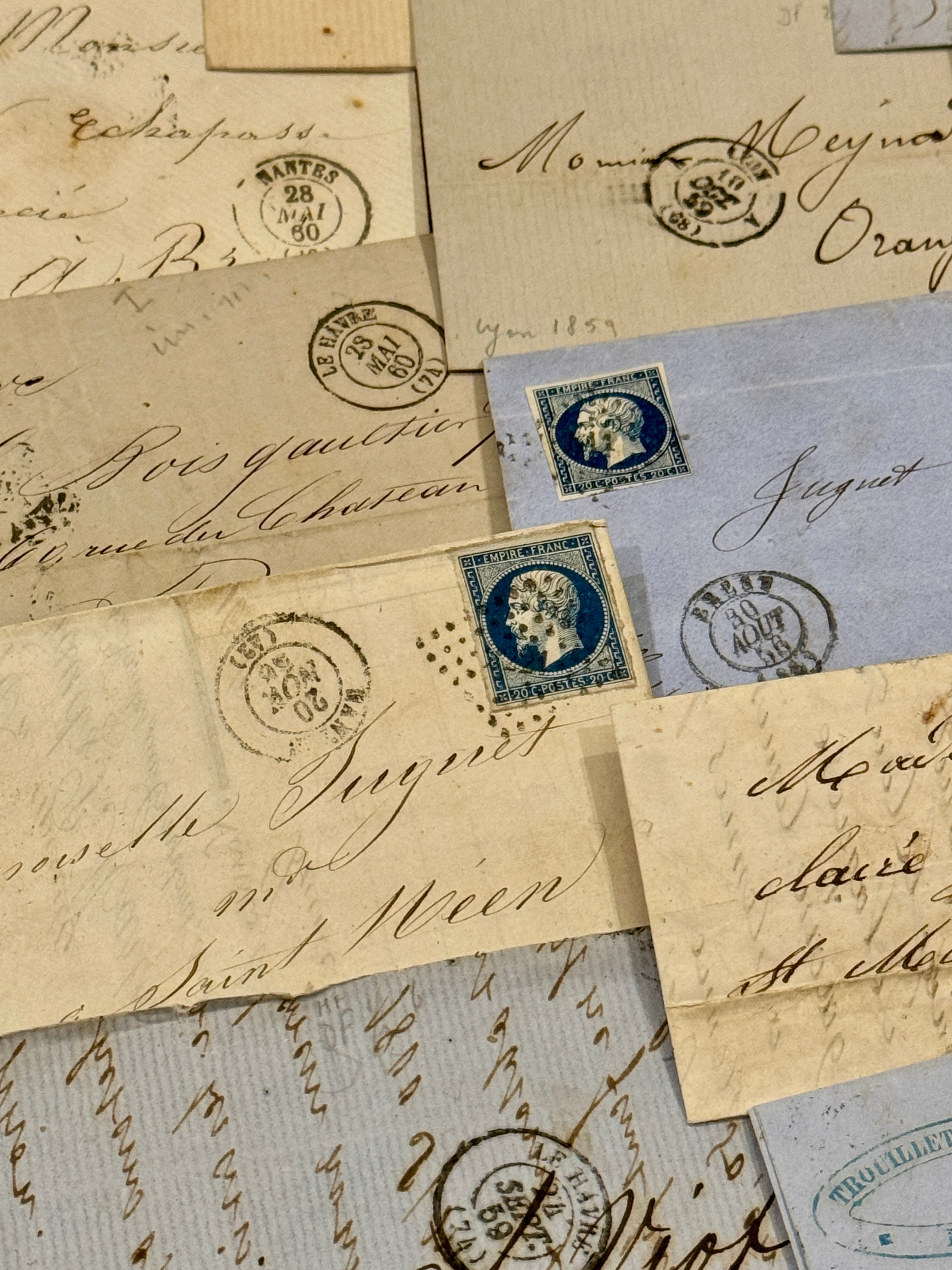 Sets of 5 VERY Old Correspondence from France - 1800's