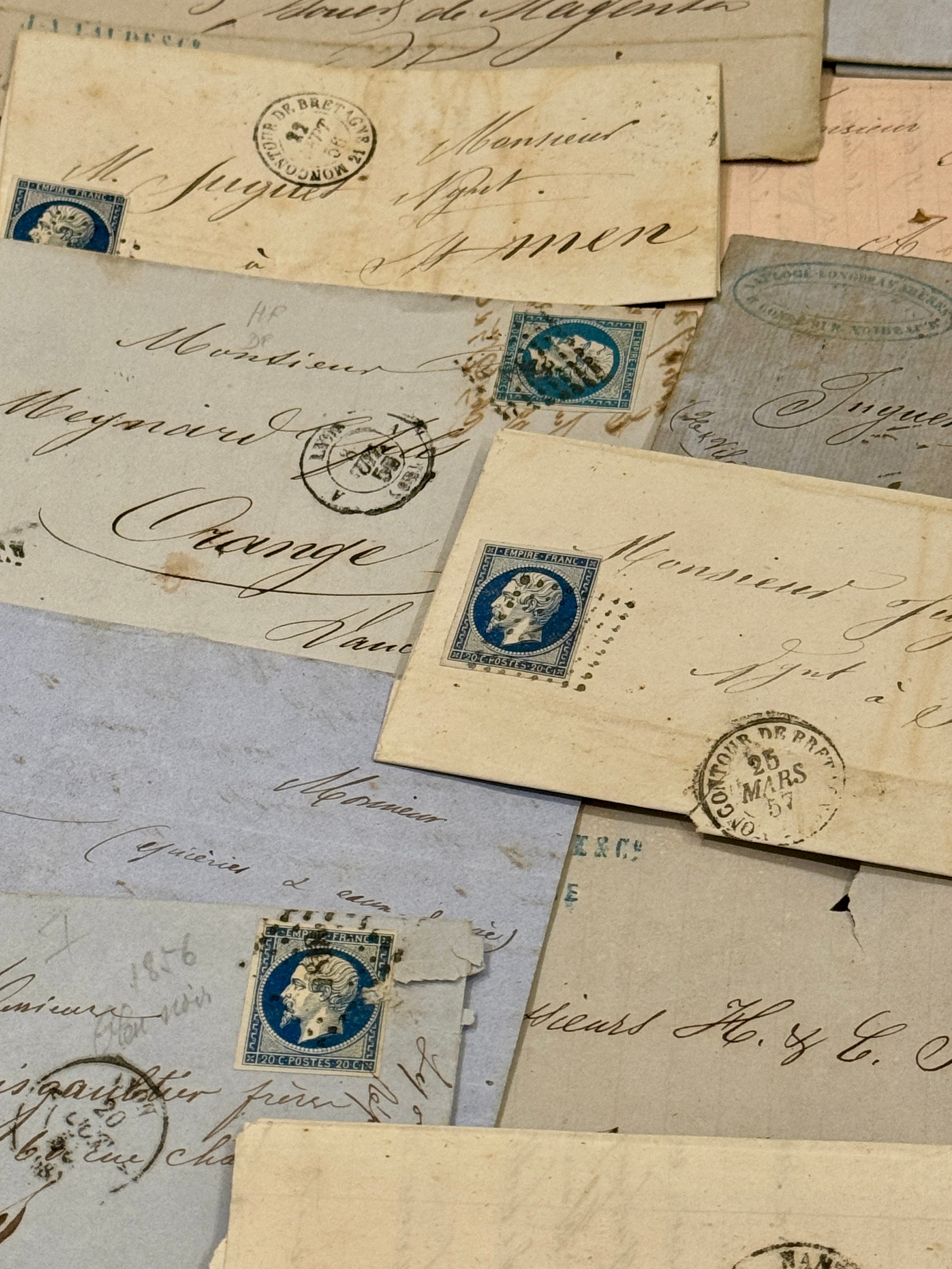 Sets of 5 VERY Old Correspondence from France - 1800's