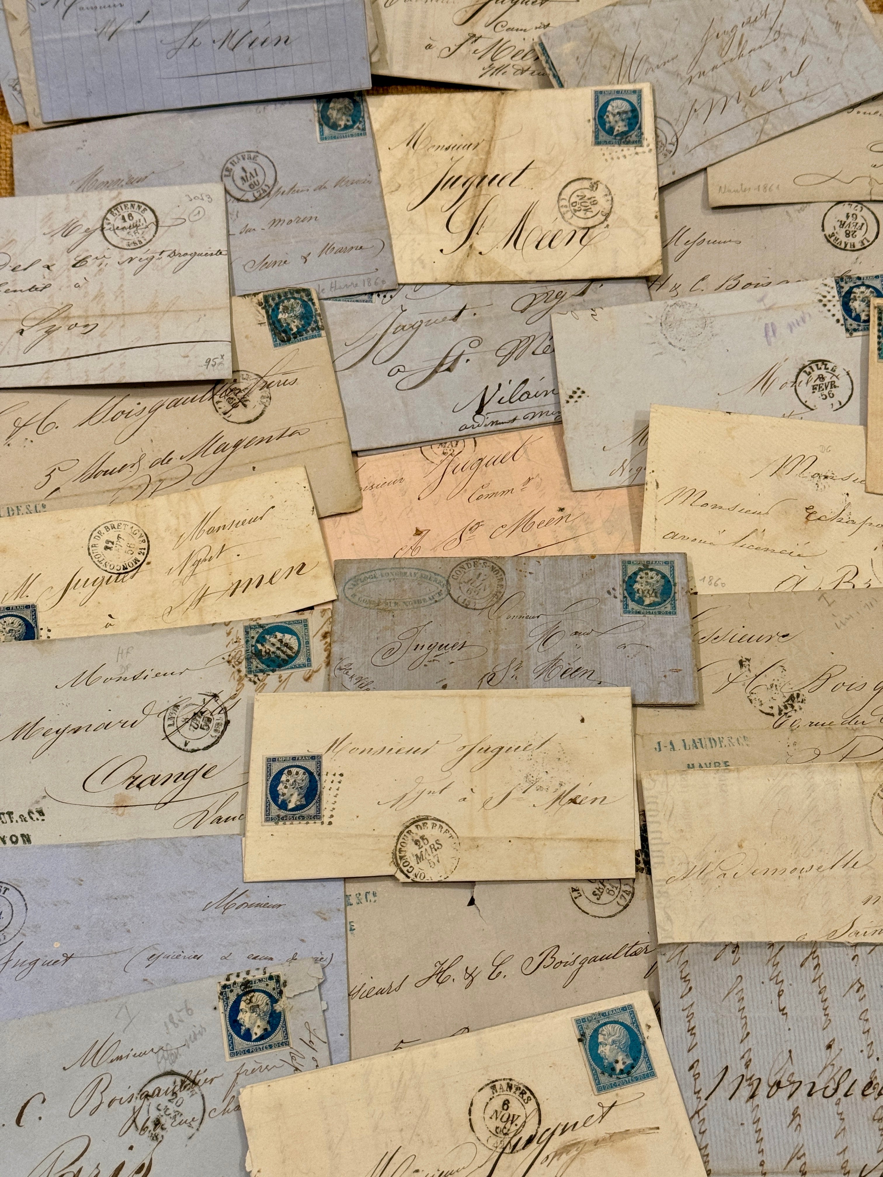 Sets of 5 VERY Old Correspondence from France - 1800's