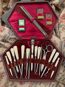 Large Antique French Sewing Case Etui
