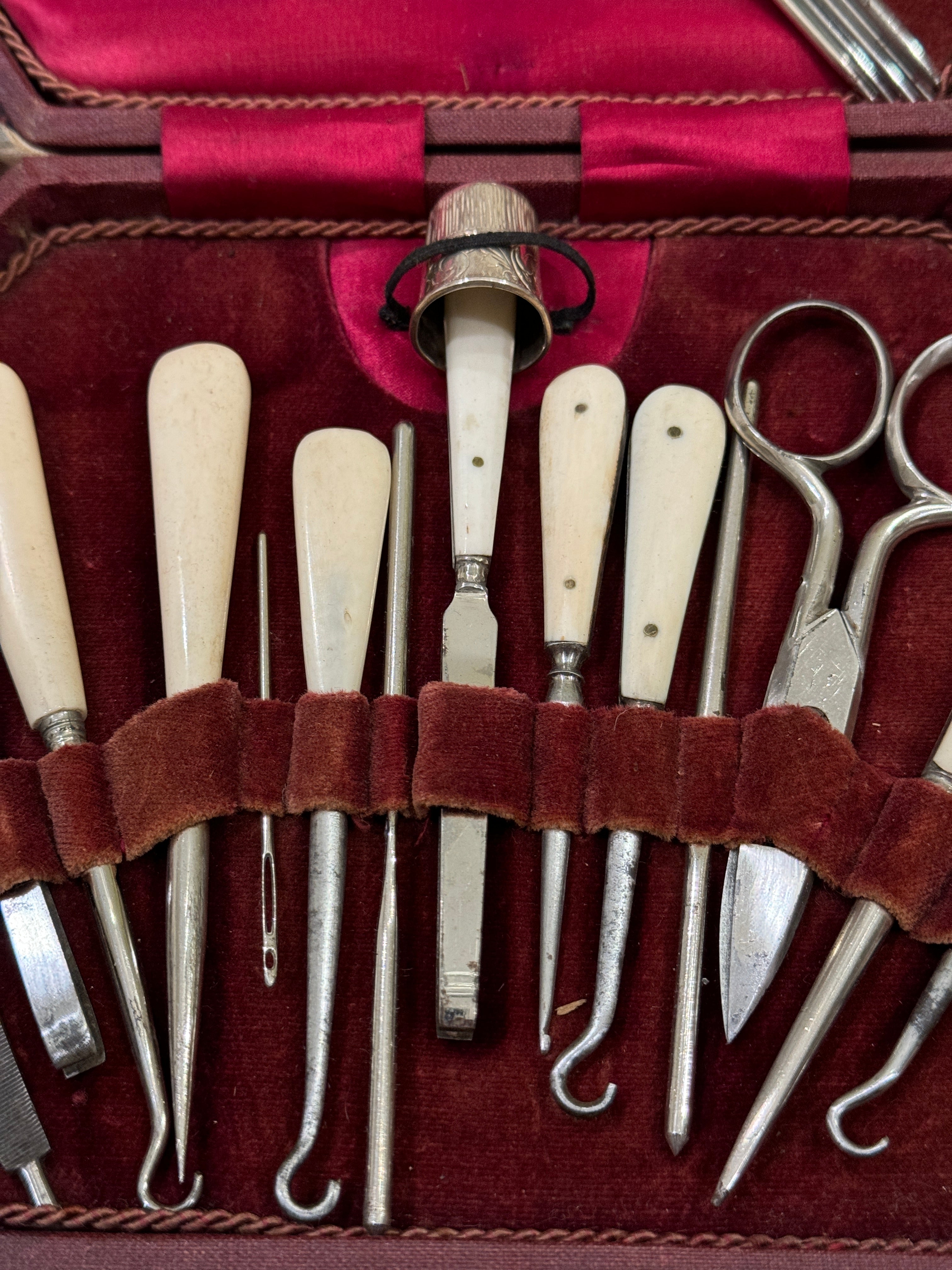 Large Antique French Sewing Case Etui