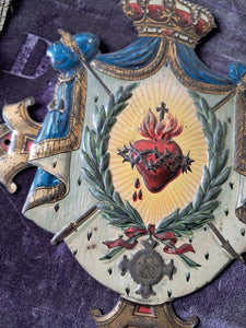 Antique French Saint Augustine Procession Shield