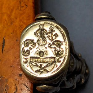 18th Century Silver Triple Spinning Armorial Fob Seal