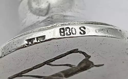 Circa 1910 Norwegian Jugendstil SOLID Silver Deer Intaglio Letter Seal