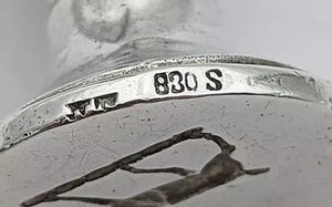Circa 1910 Norwegian Jugendstil SOLID Silver Deer Intaglio Letter Seal