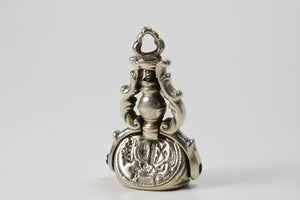18th Century Silver Triple Spinning Armorial Fob Seal