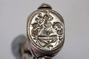 18th Century Silver Triple Spinning Armorial Fob Seal