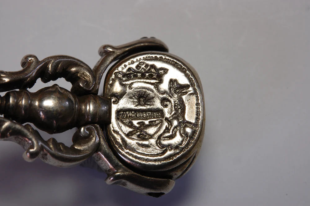 18th Century Silver Triple Spinning Armorial Fob Seal