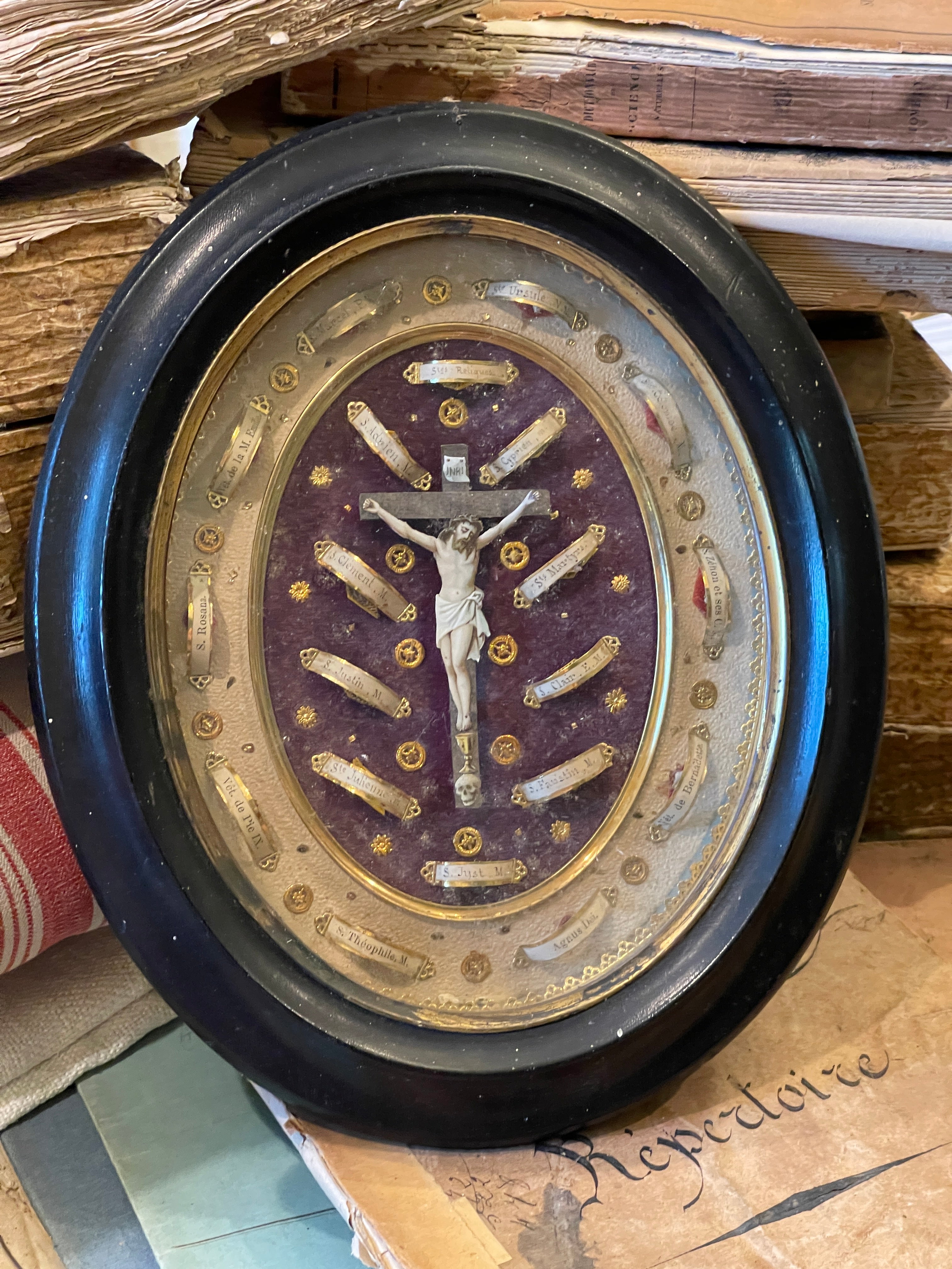 Beautiful 1800's Antique French Religious Icon
