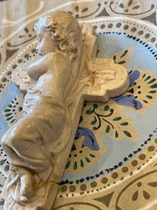 Antique French Infant Jesus Sleeping On A Cross