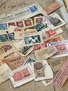 Antique French "Societe General" Envelope with Misc. Ephemera