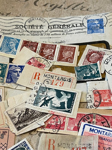 Antique French "Societe General" Envelope with Misc. Ephemera