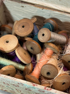 Antique French Wooden Bobbin/Spools
